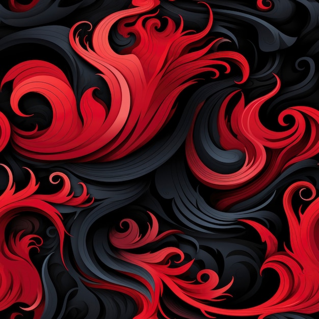 Red flames seamless pattern