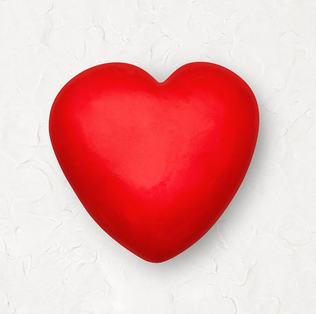 Free Photo red heart plasticine clay diy element