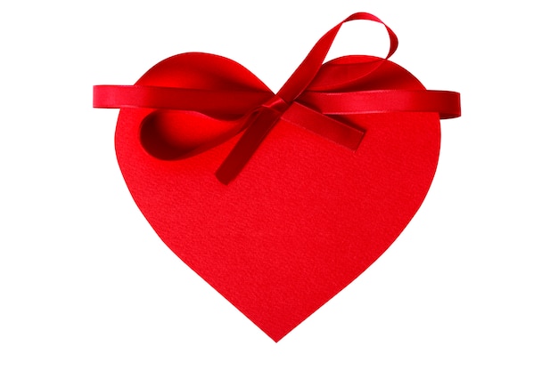 Free Photo red heart with a bow