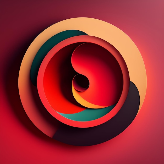 Free photo a red and orange circle with a spiral design in the middle.