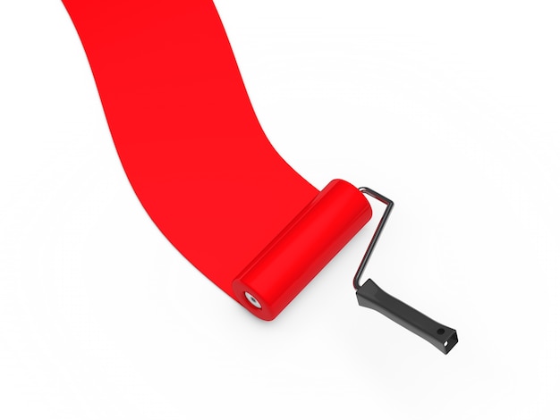 Red paint roller