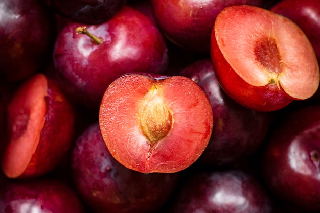 Free photo red plum background