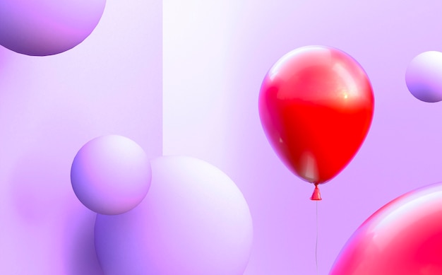 Red and purple balloons arrangement