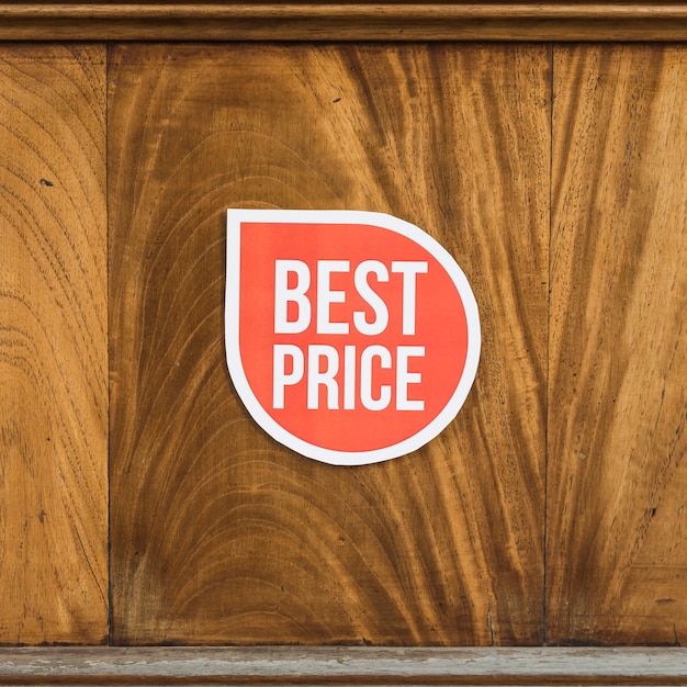 Red sign on wood board 