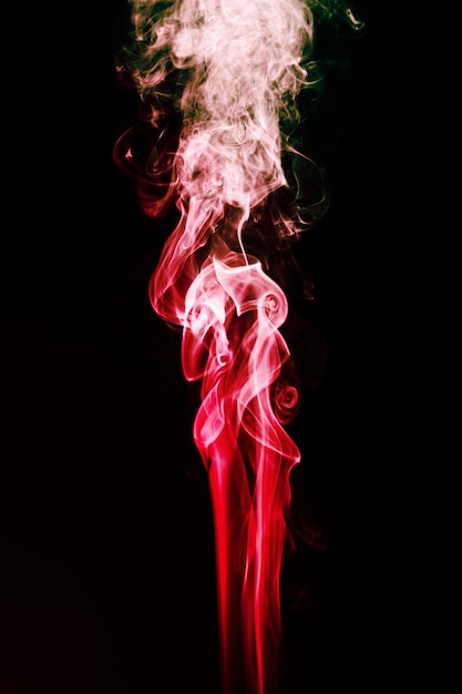 Free Photo red wavy smoke on black background