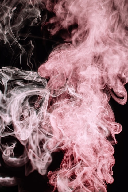 Free Photo red wavy smoke on black background