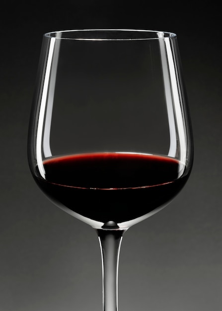 Red wine in wine glass closeup