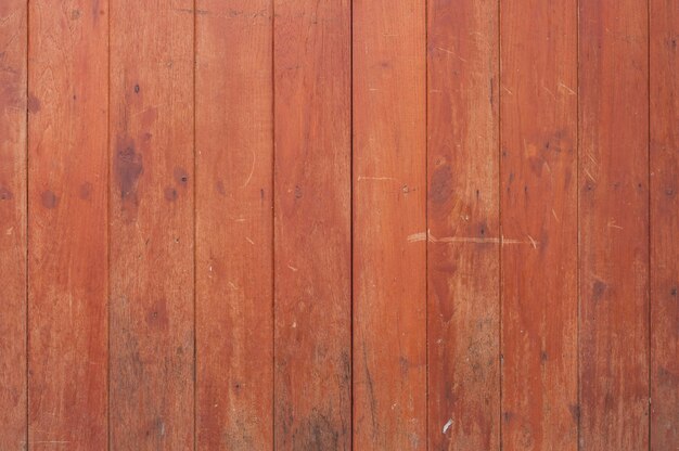 Red wooden tables