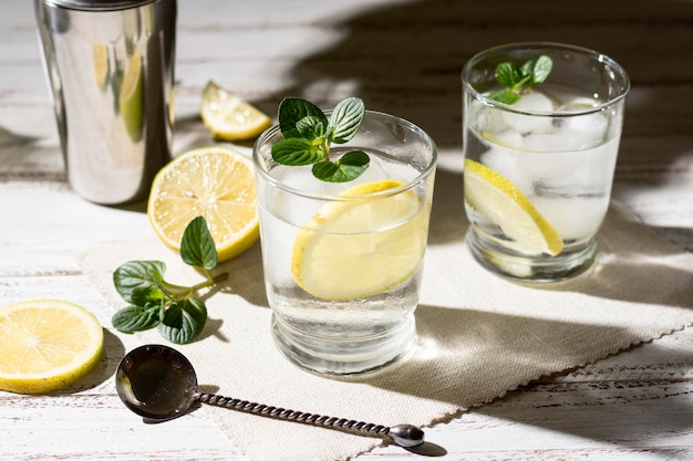 Refreshing alcoholic drinks ready to be served