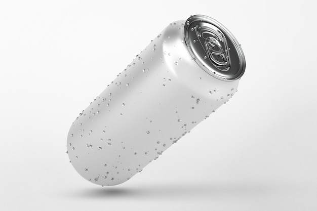 Free Photo refreshing cold soda can with water drops