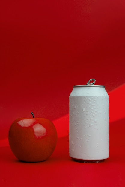 Refreshing drink with apple arrangement