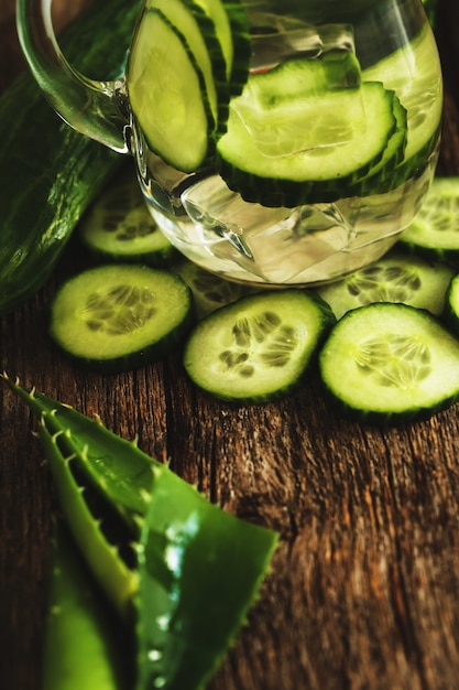 Refreshing drink with cucumber