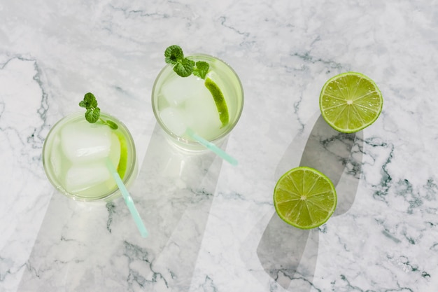 Free Photo refreshing lime beverage