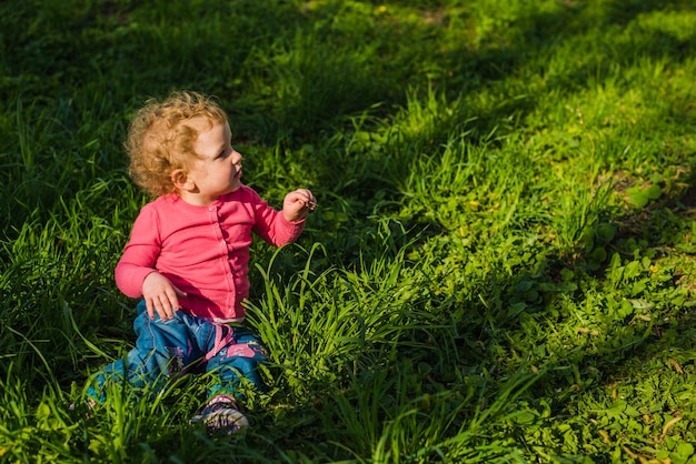 Relaxed child in the park