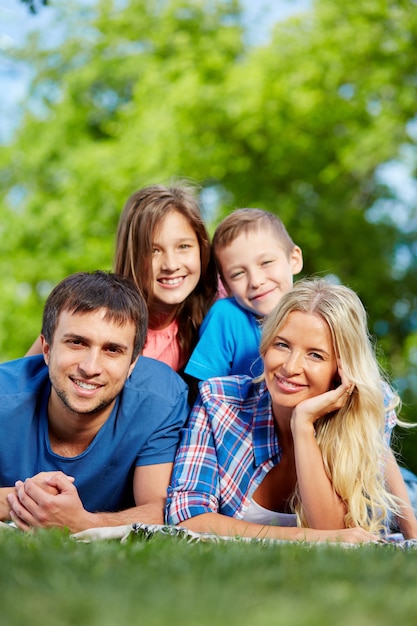 Relaxed family resting