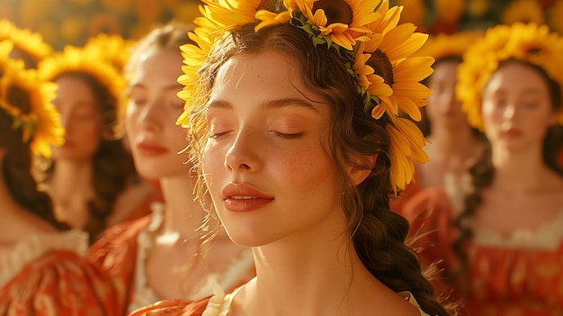 Renaissance portrait of woman as sun goddess