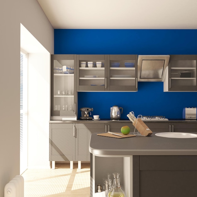 Render of 3D Contemporary kitchen