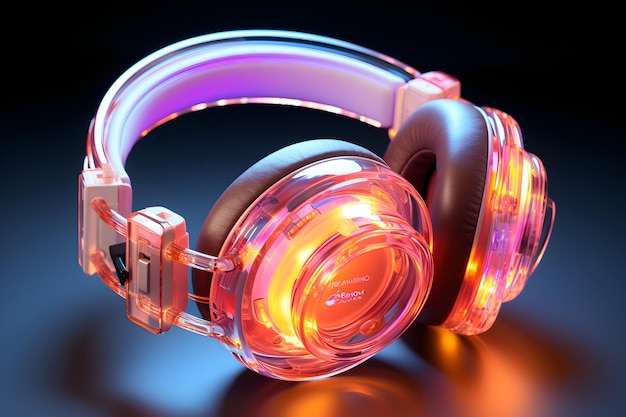 Free Photo render gradient translucent glass molten body headset