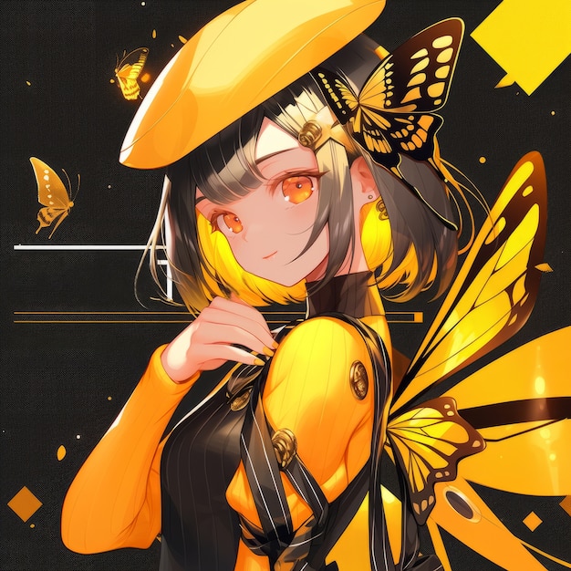 Free photo rendering of bee anime character