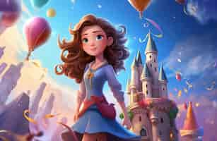 Free photo rendering of cartoon fantasy scene illustration