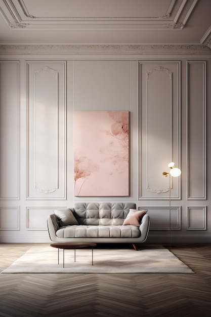 Rendering of elegant neoclassical interior