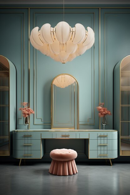 Rendering of elegant neoclassical interior