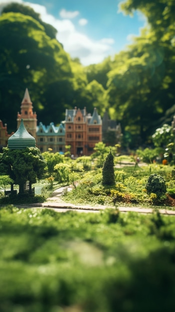 Free photo rendering of a miniature world