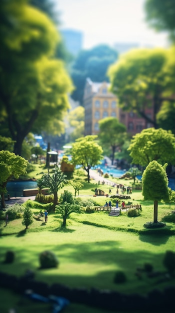 Free photo rendering of a miniature world