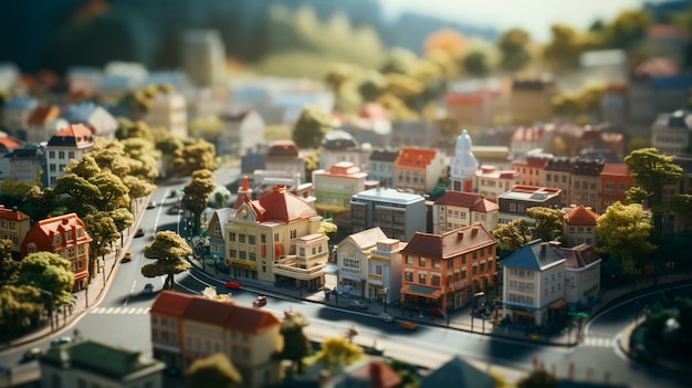 Free photo rendering of a miniature world