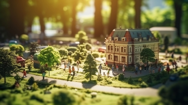 Free photo rendering of a miniature world