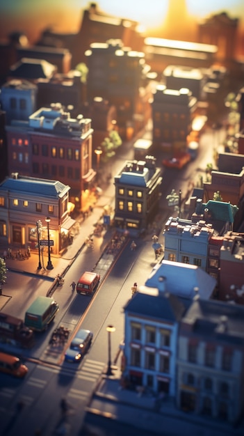 Free photo rendering of a miniature world