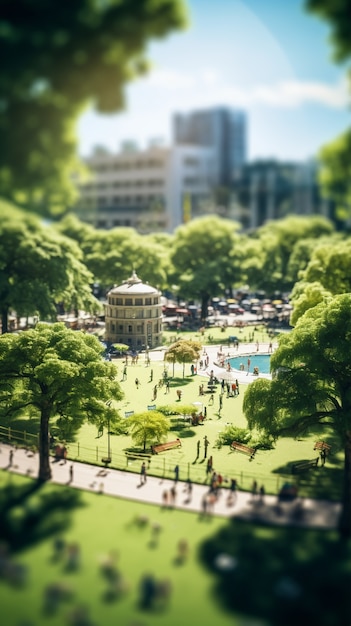 Free photo rendering of a miniature world