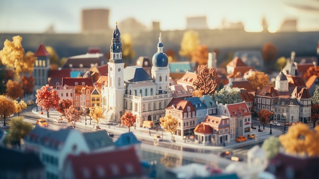 Free photo rendering of a miniature world