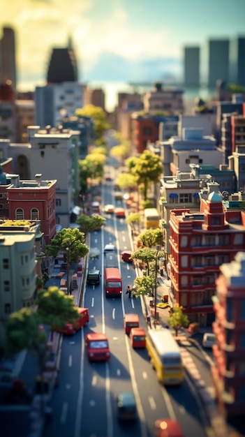 Free photo rendering of a miniature world