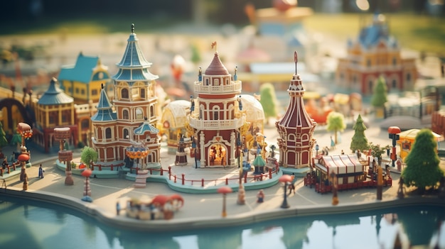 Free Photo rendering of a miniature world