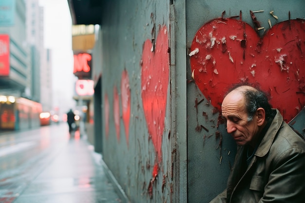 Free photo rendering of person suffering from broken heart