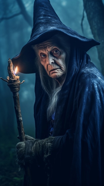 Rendering of wizard controlling magic