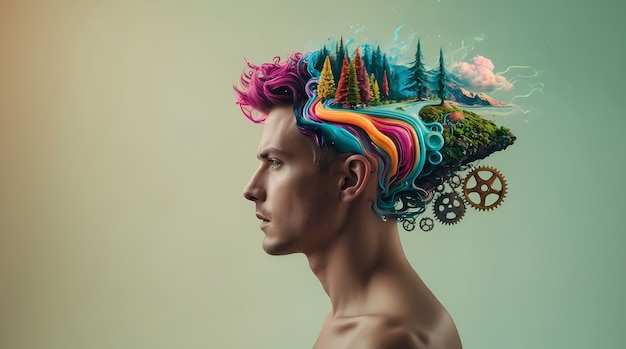 Free Photo representation of collective mind process and concept in digital art style