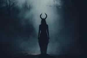 Free photo representation of demon entity in shadow