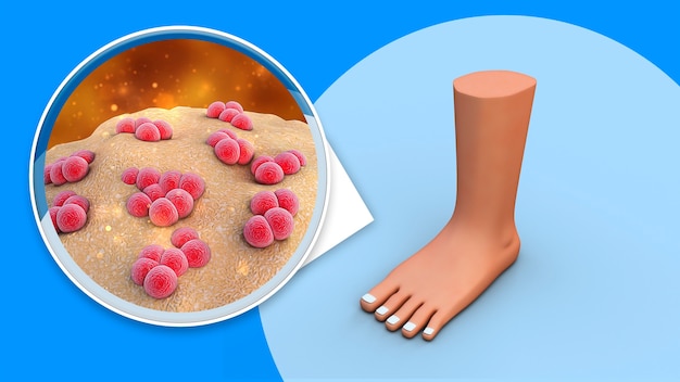 Free photo representation of microorganisms with foot