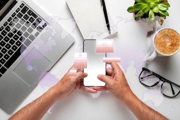 Free photo representation of user experience and interface design on smartphone