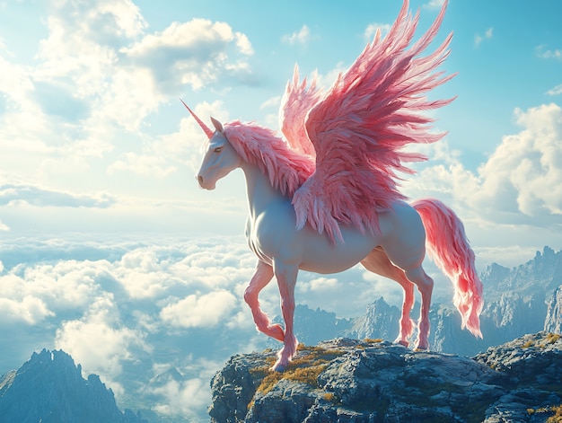 Free Photo representation of winged horse mythical creature pegasus