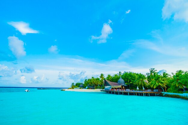 resort exotic island blue sea