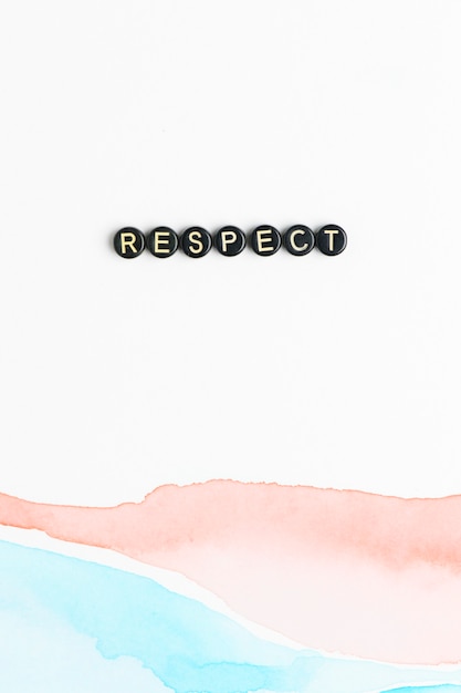 Free photo respect beads text lettering typography