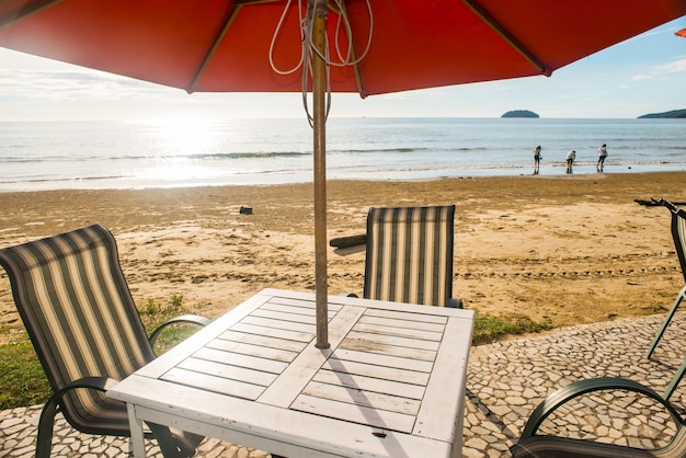 Restaurant table at the beach