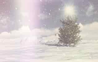 Free photo retro 3d christmas winter scene