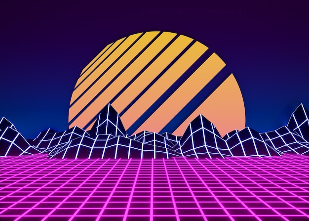 Free photo retro 3d shapes in vaporwave style