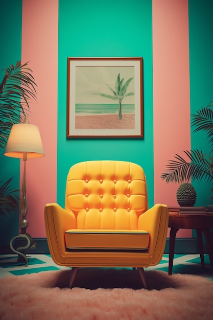 Free photo retro armchair in living room