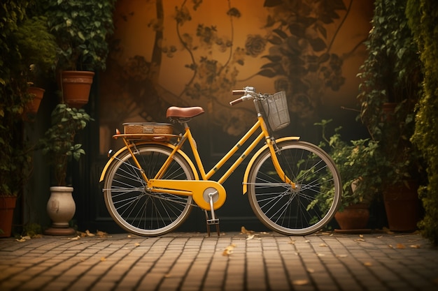 Retro bike next to entrance