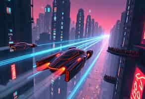 Free photo retro futuristic space travel